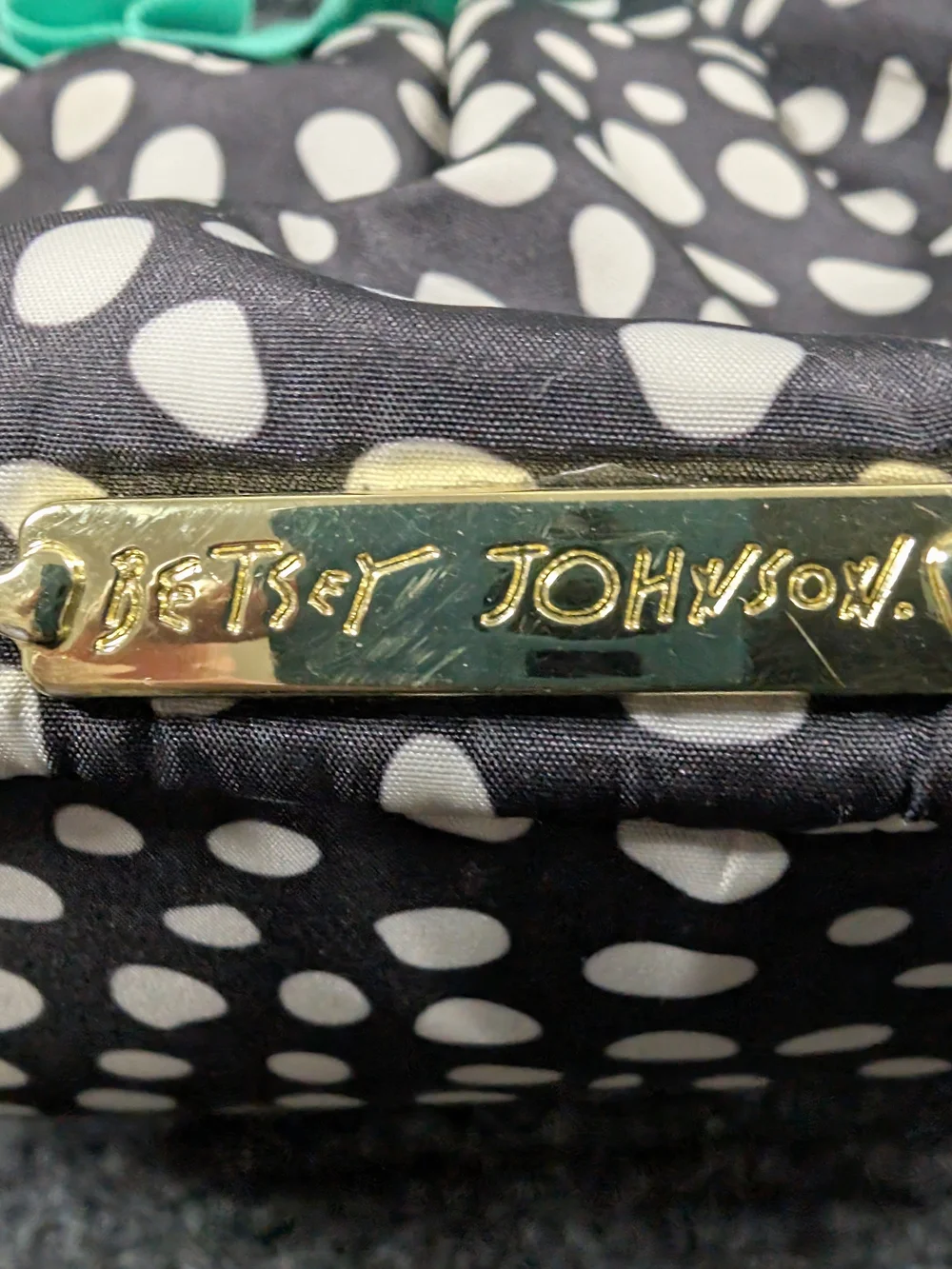 Betsey Johnson Black Polka Dot Women's Accessory with Gold Plate